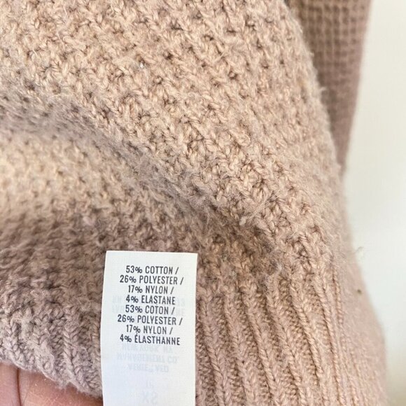 Aerie Oversized Cozyup Waffle Hooded V Neck Sweater - Picture 6 of 9